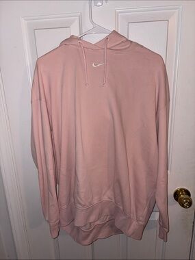 Nike Pink Hoodie with White Logo large